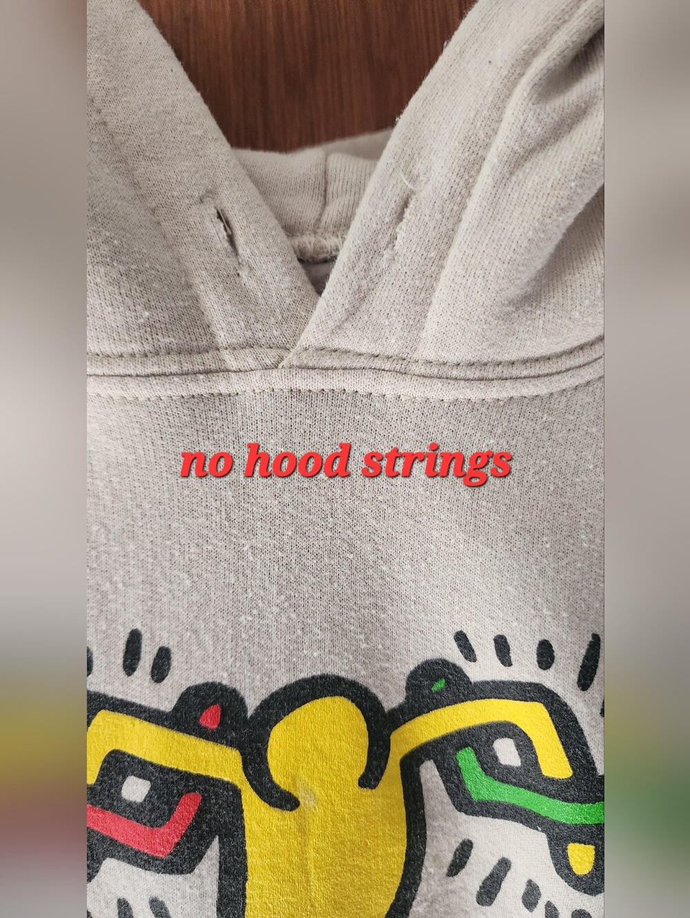 Vntg Keith Haring Hoodie Sz L - Picture 10 of 10